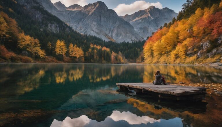 A tranquil lake surrounded by colorful autumn foliage, captured with a wide-angle lens. emotional signs you need to retire