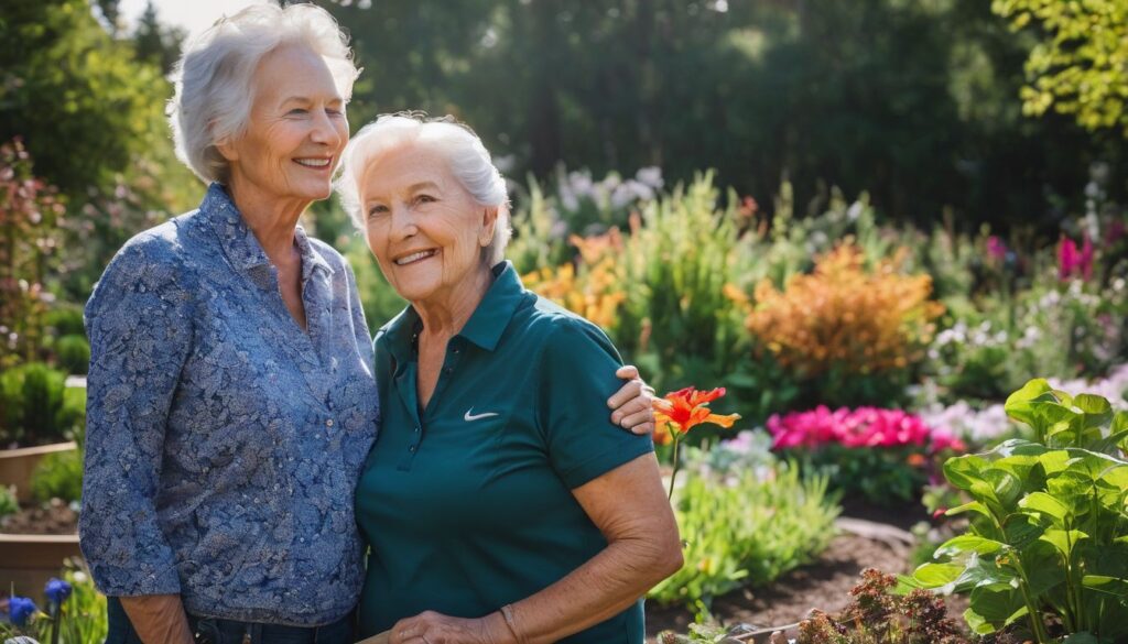 A tranquil retirement community garden filled with vibrant flora and bustling atmosphere. 10 Things Retirement Communities Won't Tell You