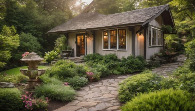 A retirement cottage surrounded by lush greenery in a bustling atmosphere. Retirement advice for single women